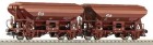 66016 Roco Set of 2 self-unloading (hopper) cars with hinged cover